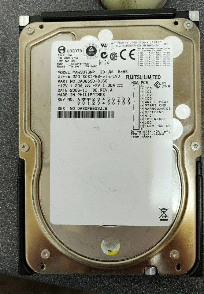 Fujitsu MAW3073NP 73GB Ultra320 10K RPM 68-Pin SCSI 3.5" Hard Disk Drive - Image 1 of 1
