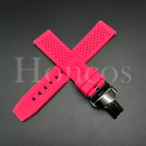20 22 mm Rosa Weich Silikon Uhrenarmband Armband Schnellverschluss Passt Casioak USA - Bild 1 von 20
