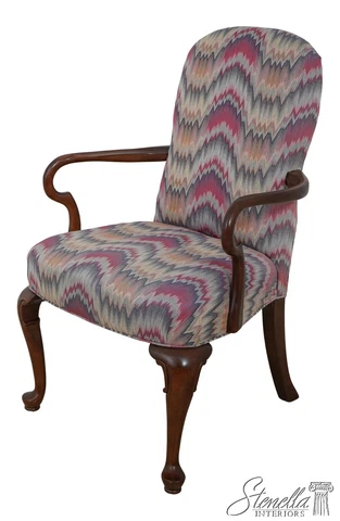 60206EC: ETHAN ALLEN Flame Stitch Upholstered Armchair Cover