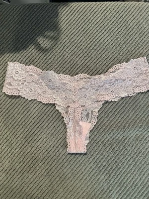 Victoria Secret Lace In Pale Pink Size Small Thong - Image 1 of 3