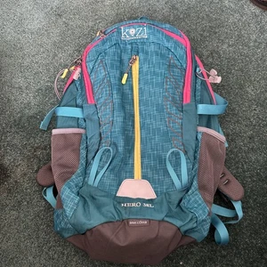 Kozi Mountaineering Hero 38L Hiking Backpack Blue/Grey/Pink Air comfort System - Picture 1 of 9