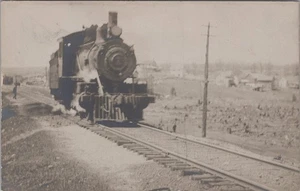 Steam Engine Train Railroad 1900s RPPC Real Photo Postcard - Picture 1 of 4