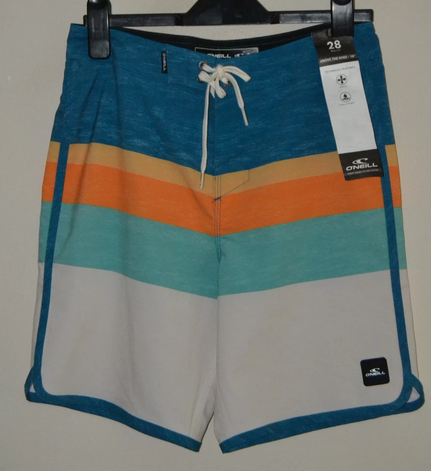 BNWT Boys O'Neill Lennox Scallop 16" Boardshorts Swim Trunks Waist Size 28 - Image 1 of 4