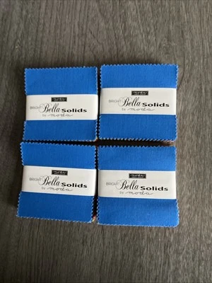 Moda Bright Bella Solids 4 Mini Charm Packs 42 Squares Per Mini Pack - Image 1 of 4