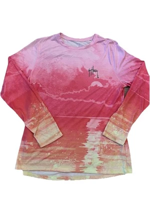 Guy Harvey Women's Long Sleeve Top Shirt Sz Large Pink Yellow New W/O Tags! - Image 1 of 4