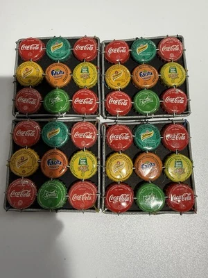 POSAVASOS DE BEBIDA CON TAPA DE BOTELLA HECHOS A MANO DE COLECCIÓN FANTA SPRITE COLA SCHWEPPES SPARLETTA Q Foto 1 de 4