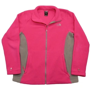 The North Face Jacket S Girl's XL 18 Full Zip Pink Long Sleeve Pockets Polyester - Picture 1 of 8