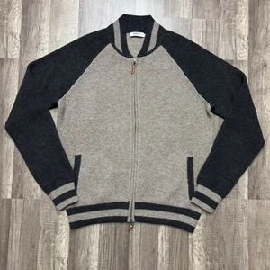 Hommard Sweater Mens XL Gray Beige Wool Yak Cashmere Full Zip Made in Italy Warm - Picture 1 of 7