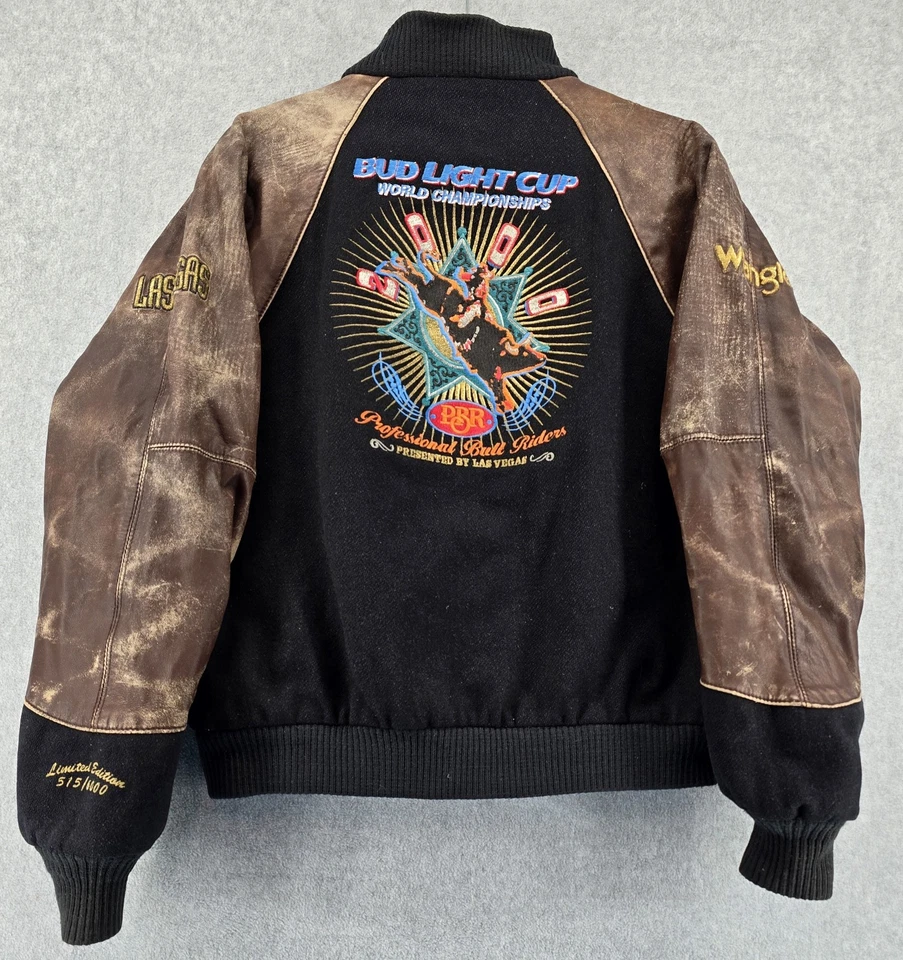 Chaqueta Universitaria PBR De Colección 2000 Talla M Wrangler Bordada Las Vegas Western Grunge Foto 1 de 4