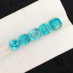 6.25 CT Natural cut blue Apatite Lot Cushion shape loose gemstone from Brazil. - Picture 1 of 11