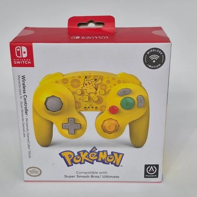 Pokémon Wireless Nintendo Switch GameCube Style Controller Pikachu Smash Bros - Image 1 of 4