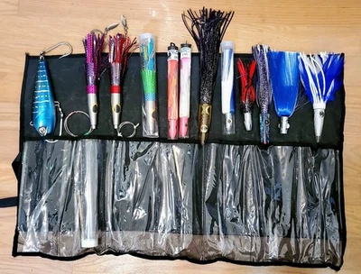 Lote de (12) señuelos grandes de arrastre - Mahi / Wahoo / Atún / Kingfish / Pez vela / MÁS Foto 1 de 4