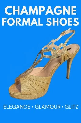 Zapatos de vestir deslumbrantes con tiras de tacón alto con estrás grandeza champán punta abierta Foto 1 de 4