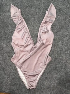 Victorias Secret PINK Swim Suit S One Piece  Ruffle Deep V - Picture 1 of 4