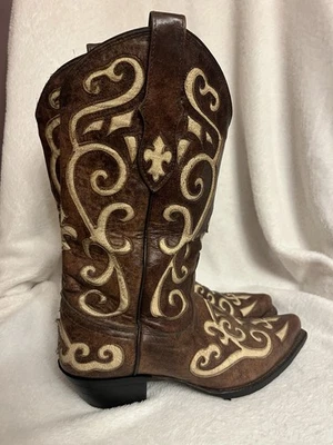 Auténticas botas occidentales Tony Lama negras y marrones para mujer talla 6,5 Foto 1 de 4