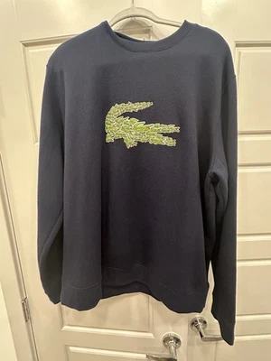 Lacoste 卫衣 鳄鱼 男式 海军蓝 毛衣 套衫 尺寸 7 2XL XXL — 第 1/4 张图片