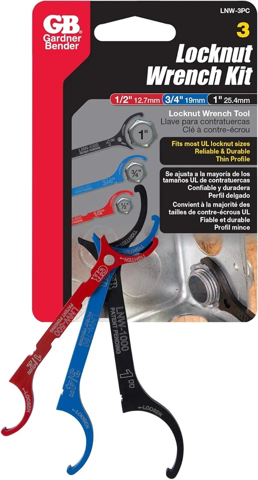 4 Gardner Bender Lnw-3pc LNW Locknut Wrench Assorted