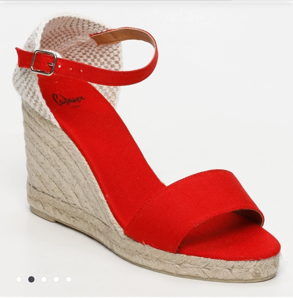 Sandales Compensées Nu-pieds Espadrilles CASTANER Bala Rouge Pointure 39 - Neuf - Photo 1/4