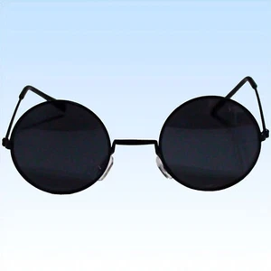 70er Jahre Hippie Brille SCHWARZ Sonnenbrille Flower Power Lennon Vintage - Bild 1 von 1