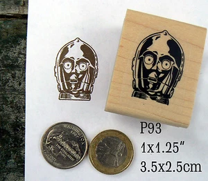 P93 C3PO robot rubber stamp wm - Picture 1 of 2