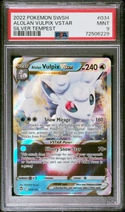 Pokemon Silver Tempest Alolan Vulpix Vstar #034 PSA 9 - Bild 1 von 2