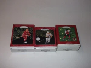 NHL Hockey Hallmark Christmas Ornaments Lot of 3 - M Lemieux G Howe E Lindros - Picture 1 of 2