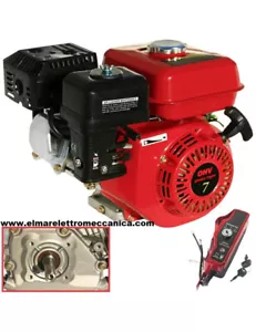 LAUNTOP 7 HP AVV.EL. Motore a scoppio 4 Tempi Benzina Albero Cilindrico 19 mm - Foto 1 di 2