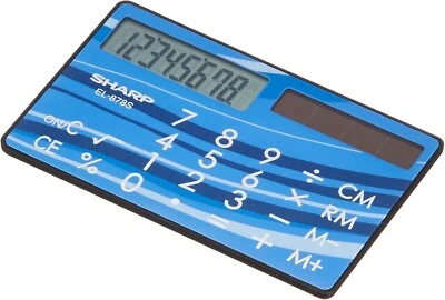 Official SHARP Calculator Credit Card Type 8 Digits EL-878S-X / Solar cell - Image 1 of 3