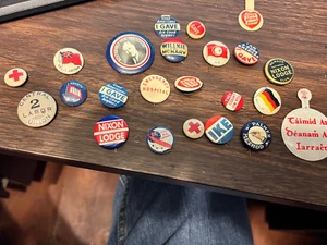 Presidential Union Red Cross & others Political Campaign Pins Lot of 23 Estate - Picture 1 of 8
