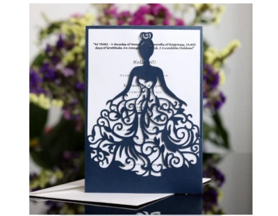 10PCS Laser Cut Party  Invitations Sweet 16, Wedding, Quinceanera Party Card - Image 1 of 4