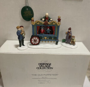 The Old Puppeteer # 58025 Dept 56 Dickens Village Accessory Set Of 3