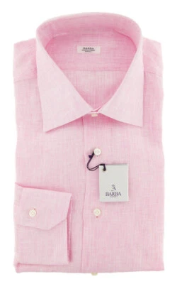 Barba Napoli Pink Solid Shirt - Slim - 15/38 - (D2U10T443204) - Image 1 of 4