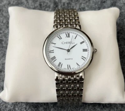 Reloj Hombre Cincel Cuarzo Esfera Blanca Tono Plateado Acero Inoxidable Pulsera TPW120 Foto 1 de 4