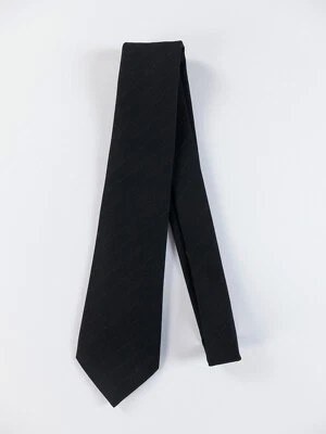 KITON Exclusiva corbata de lana a rayas gris oscuro hecha a mano 7 pliegues auténtica Italia Foto 1 de 4