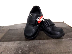 Clarks Hook & Loop Strap Black Leather Dress School Shoes Toddler Kids 9.5 - Picture 1 of 10