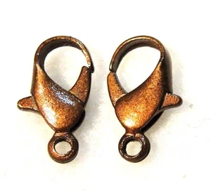 100Pcs. WHOLESALE Tibetan Antique Copper 12mm Lobster Clasps Hooks Q0490 - Picture 1 of 7