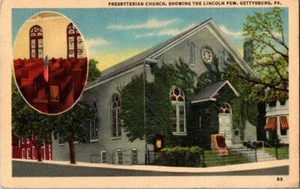 Lincoln Pew Gettysburg PA Presbyterian Church Vintage Color Vintage Postcard - Picture 1 of 1