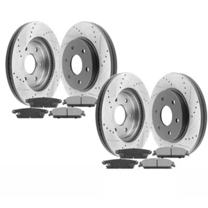 Rotores de freno delanteros y traseros de ambos lados + pastillas de freno de cerámica para Ford F-150 2010-11 - Imagen 1 de 9