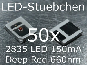 50x 2835 LED rosso profondo / rosso intenso 660nm 150mA, LED di crescita - Foto 1 di 3
