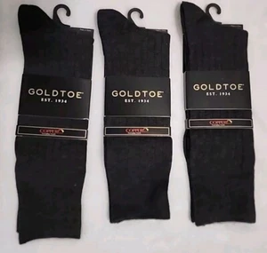 Goldtoe Copper Hombres Plus Todos los Días 3 Paquetes Calcetines Talla 6 - 12 1/2 Negro Soporte Arco - Imagen 1 de 7