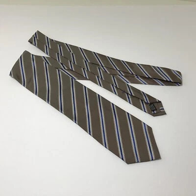 Corbata Cesare Attolini Napoli Marrón Azul 100% Seda Hecha en Italia 59" de largo x 3 1/4" Foto 1 de 4