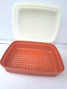 Vintage Tupperware #1518-2 Contenitore di stoccaggio stagionale con coperchio trasparente sbrinato - Foto 1 di 6
