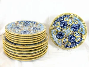Uriarte Mexico Puebla Pottery Talavera Hand Painted 6 Dinner & 6 Luncheon Plates - Picture 1 of 10