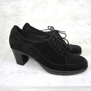 Clarks Bendables Honest Q Oxford Suede Pumps Black size 8.5M - Picture 1 of 8
