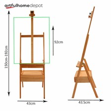 Ahd School Art Supply Portable Artist Studio Wood H-Frame Easel Drawer Paint Box