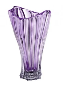 Vase 12 "Crystal Glass Amethyst  Bud Vase Home Decor Bohemia Crystal Flower Vase - Picture 1 of 7