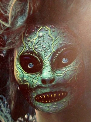 Adult MARDI GRAS or HALLOWEEN ALIEN Mask-2 pc Set-Half Mask or Full Face--NEW! - Image 1 of 4