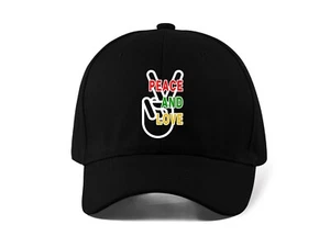 Peace And Love Symbol Hand Sign Printed Baseball Cap Dad Hat Unisex Sportswear - Picture 1 of 4