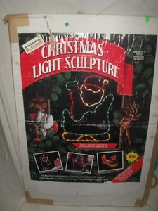 43 " Mr Christmas 1992 Light Sculpture Santa & Sleigh Outdoor Lawn Decoration - Picture 1 of 5