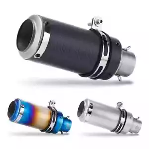 51mm 60mm Universal Motorcycle Exhaust Silencer Pipe Carbon Muffler For Z400 R25 - Picture 1 of 41